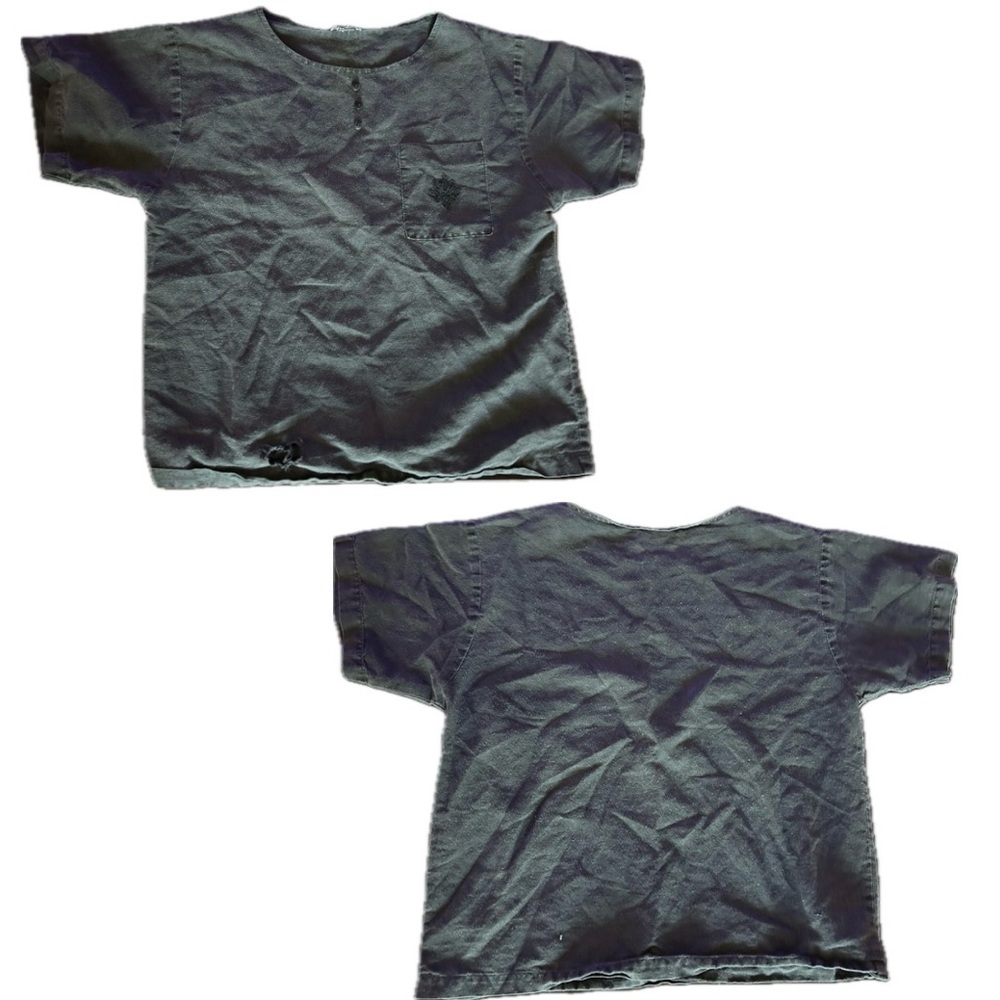 Y2K 2000s Mens Baggy Grey and Black MIRAGE T-Shirt